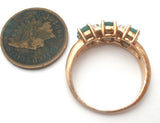Emerald & Diamond Vermeil Ring 925 Size 8 - The Jewelry Lady's Store