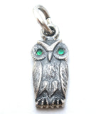 14K White Gold Owl Bird Pendant Charm Vintage