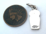 14K White Gold Owl Bird Pendant Charm Vintage
