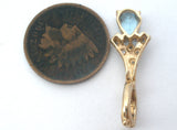 Blue Topaz & Diamond 10K Gold Enhancer Pendant