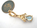 Blue Topaz & Diamond 10K Gold Enhancer Pendant