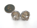 Sterling Silver Halo Pearl Earrings