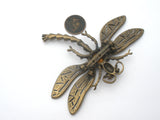 Dragonfly Trembler Brooch Pin With Rhinestones - The Jewelry Lady's Store