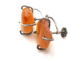 Banded Agate Earrings Sterling Silver Vintage - The Jewelry Lady's Store