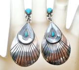 Turquoise & MOP Sterling Silver Earrings Southwestern