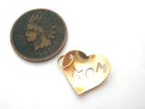 14K Gold Mom Heart Charm Pendant Vintage