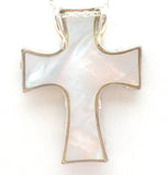 Lavaggi Mother of Pearl Cross Sterling Silver Necklace