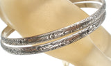 Pair Of Sterling Silver Bangle Bracelet Vintage - The Jewelry Lady's Store