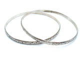 Pair Of Sterling Silver Bangle Bracelet Vintage - The Jewelry Lady's Store