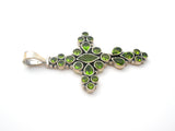 Peridot Cross Pendant Sterling Silver
