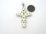 Peridot Cross Pendant Sterling Silver