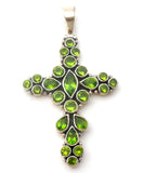 Peridot Cross Pendant Sterling Silver