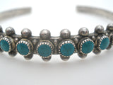 Petit Point Turquoise Cuff Bracelet Sterling Silver - The Jewelry Lady's Store