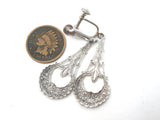 Silver Dangle Screwback Earrings Vintage - The Jewelry Lady's Store