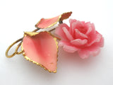 Pink Celluloid Rose Brooch Pin Vintage - The Jewelry Lady's Store