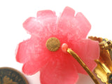 Pink Celluloid Rose Brooch Pin Vintage - The Jewelry Lady's Store