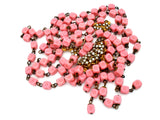 Pink Glass Bead & Rhinestone Necklace Set