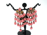 Pink Glass Bead & Rhinestone Necklace Set