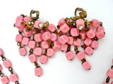 Pink Glass Bead & Rhinestone Necklace Set