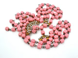 Pink Glass Bead & Rhinestone Necklace Set