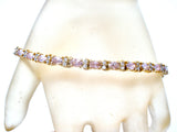 Pink Ice CZ Tennis Bracelet Vermeil 925 Vintage - The Jewelry Lady's Store
