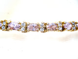 Pink Ice CZ Tennis Bracelet Vermeil 925 Vintage - The Jewelry Lady's Store