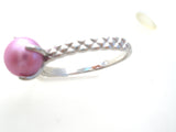 Pink Pearl Ring Sterling Silver Size 8 - The Jewelry Lady's Store