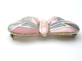 Pink & Blue Mother Of Pearl Butterfly Brooch Sterling Silver - The Jewelry Lady's Store