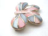 Pink & Blue Mother Of Pearl Butterfly Brooch Sterling Silver - The Jewelry Lady's Store