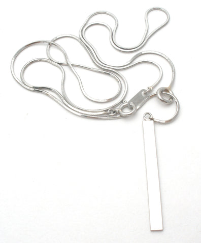 Platinum Lariat Style Bar Necklace