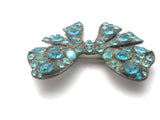 Pot Metal Blue Rhinestone Brooch Pin Vintage - The Jewelry Lady's Store