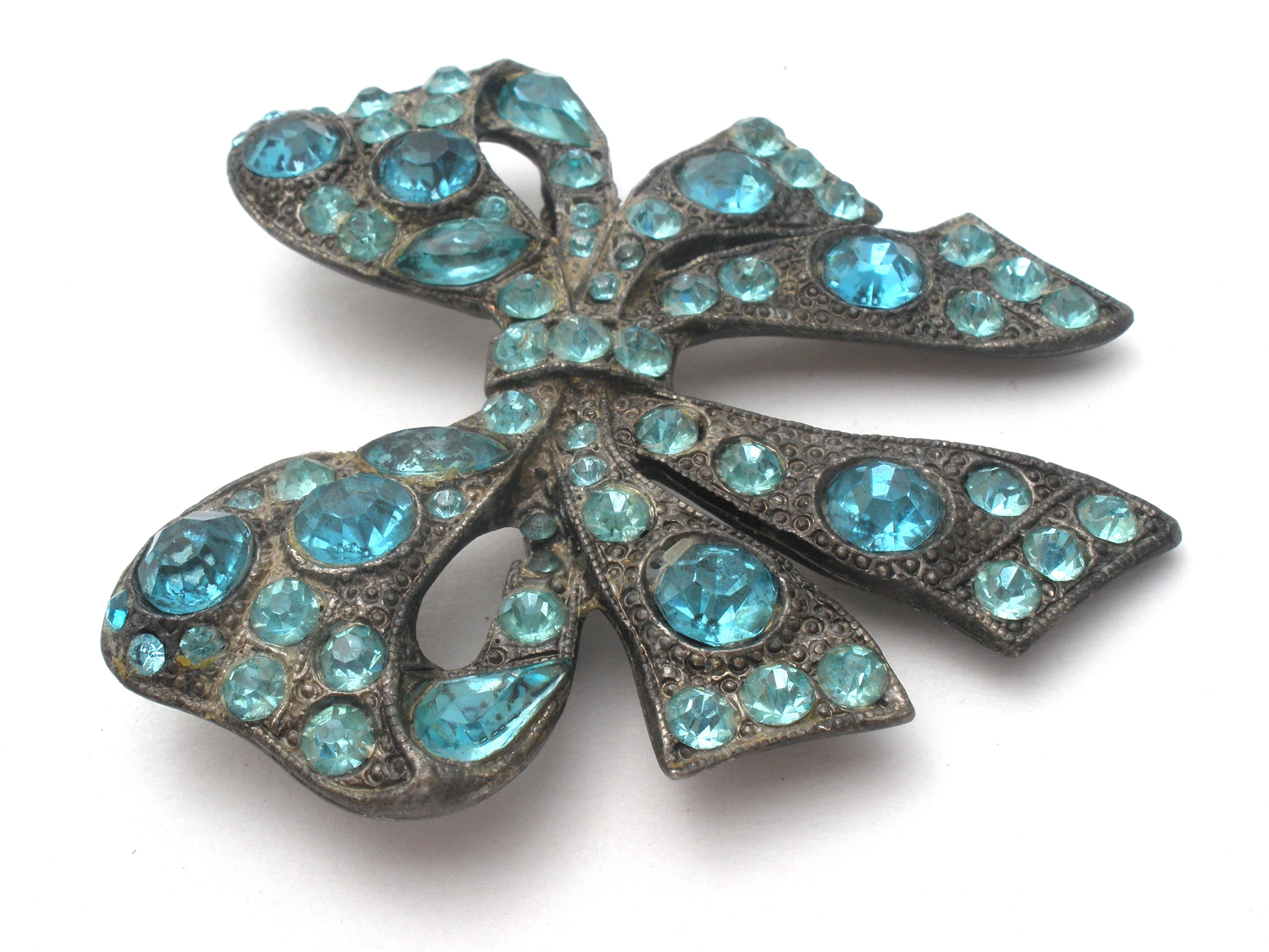 Pot Metal Blue Rhinestone Brooch Pin Vintage – The Jewelry Lady's