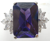 Statement Purple Cubic Zirconia Ring Size 8 - The Jewelry Lady's Store