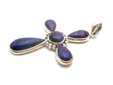 Purple Turquoise Cross Pendant Sterling Silver