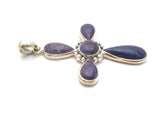 Purple Turquoise Cross Pendant Sterling Silver