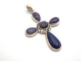 Purple Turquoise Cross Pendant Sterling Silver