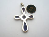 Purple Turquoise Cross Pendant Sterling Silver