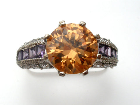 Gold Cubic Zirconia Ring Size 7