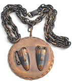 Rebajes Copper Mask Pendant Necklace Vintage - The Jewelry Lady's Store