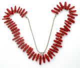 Red Coral Sterling Silver Bead Necklace - The Jewelry Lady's Store
