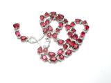 Red Cubic Zirconia Runway Necklace 18" - The Jewelry Lady's Store