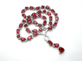 Red Cubic Zirconia Runway Necklace 18" - The Jewelry Lady's Store