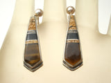 Navajo Rick Tolino Earrings with Inlay Gemstones - The Jewelry Lady's Store