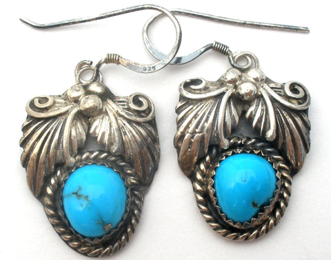 Robert Johnson Turquoise Earrings Sterling Silver