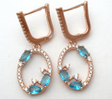 Rose Gold Over Sterling Cubic Zirconia Earrings