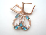 Rose Gold Over Sterling Cubic Zirconia Earrings