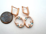 Rose Gold Over Sterling Cubic Zirconia Earrings