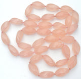 Rose Quartz Knotted Bead Necklace 33" - The Jewelry Lady's Store