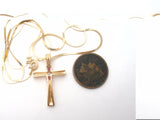 Ruby & Diamond Cross Pendant Necklace 14K Gold - The Jewelry Lady's Store