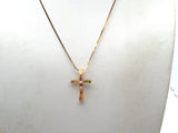 Ruby & Diamond Cross Pendant Necklace 14K Gold - The Jewelry Lady's Store